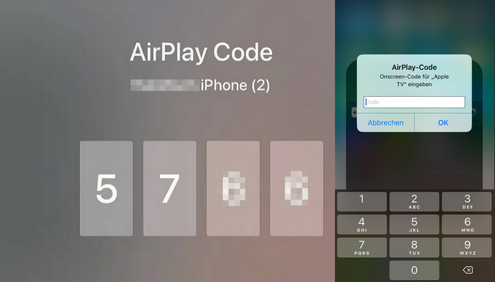 AirPlay Code auf Apple TV