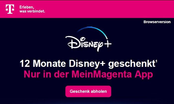 Disney+ bis zu 12 Monate lang kostenlos bei Telekom