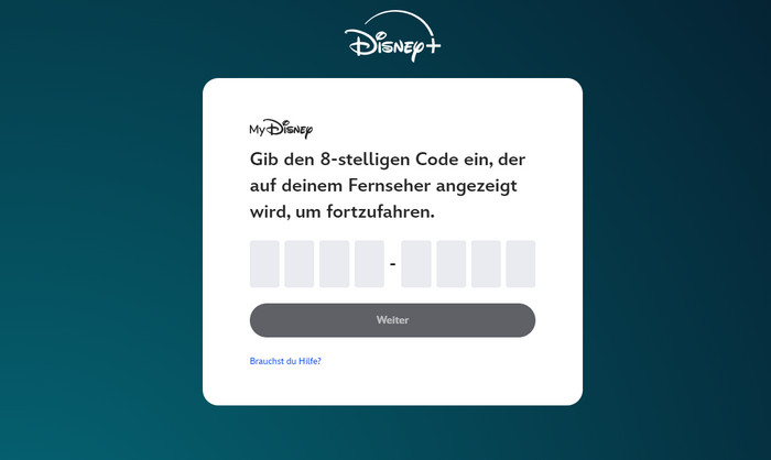 disneyplus.com login/begin 8 stelliger code