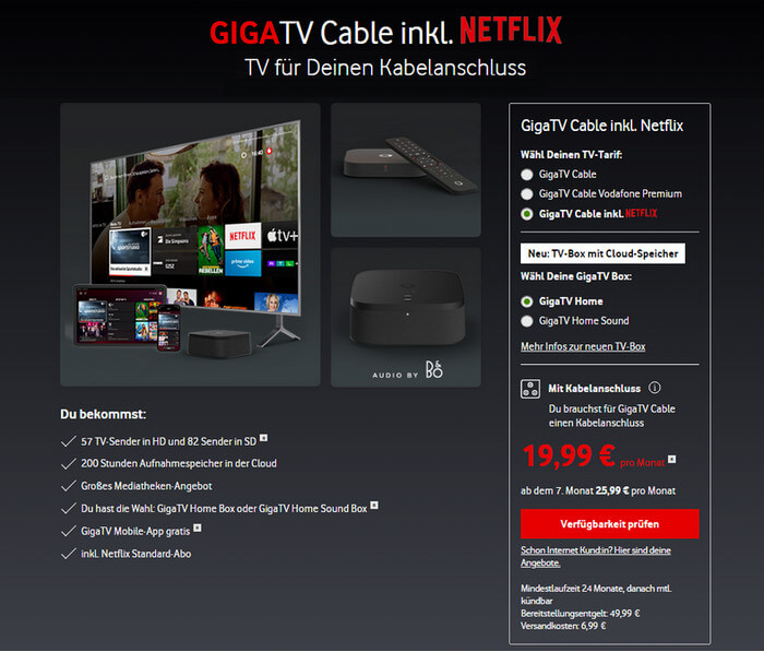 GIGATV Cable inkl. Netflix