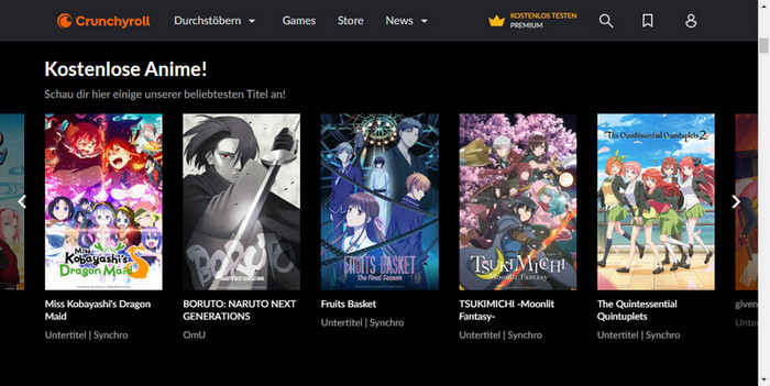 Kostenlose Anime bei Crunchyroll