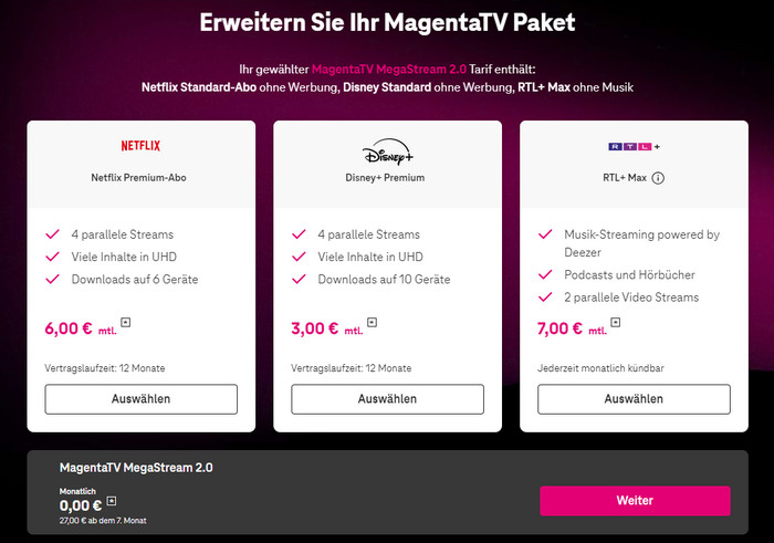 MagentaTV Paket buchen