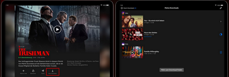 Netflix Videos auf iPad herunterladen