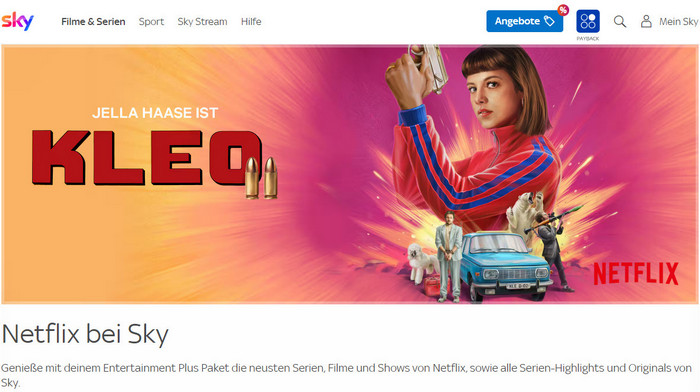 Netflix kostenlos mit Sky Entertainment Plus Paket