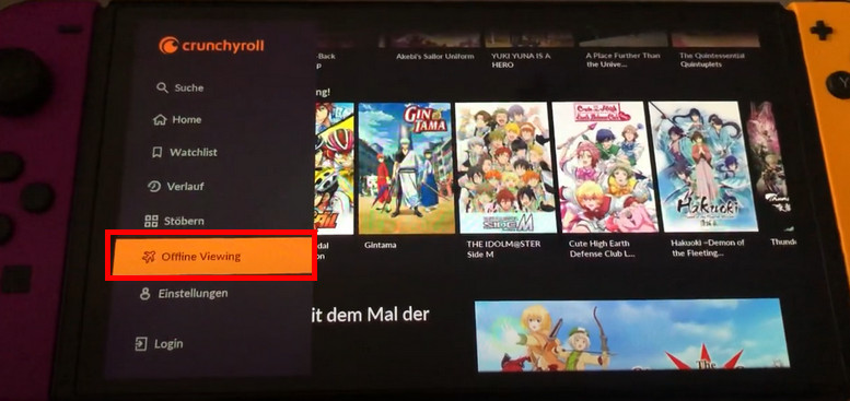 Crunchyroll auf Nintendo Switch herunterladen