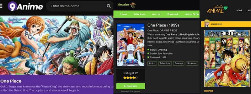 One Piece auf Online Anime-Download-Seiten