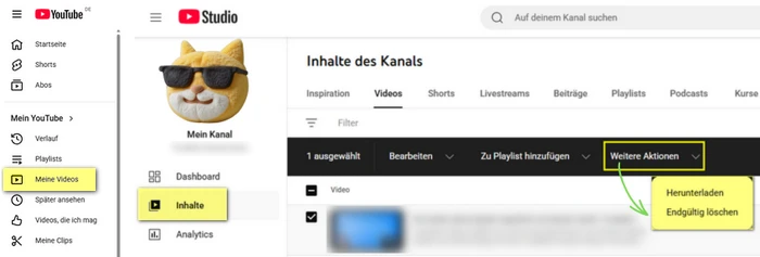 Eigene Videos herunterladen