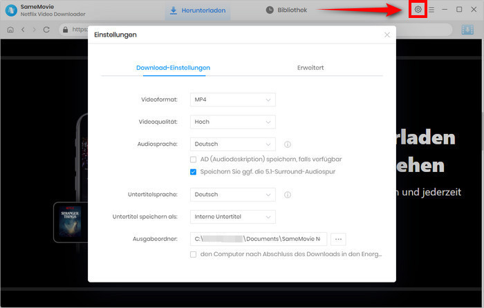 Download-Einstellungen anpassen