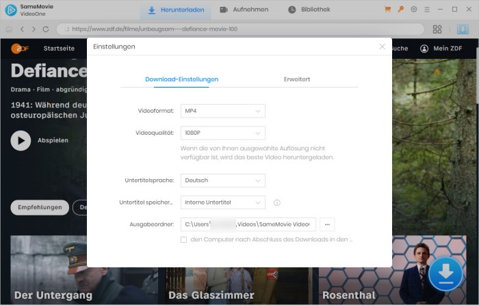 Video in Streaming Website einstellen